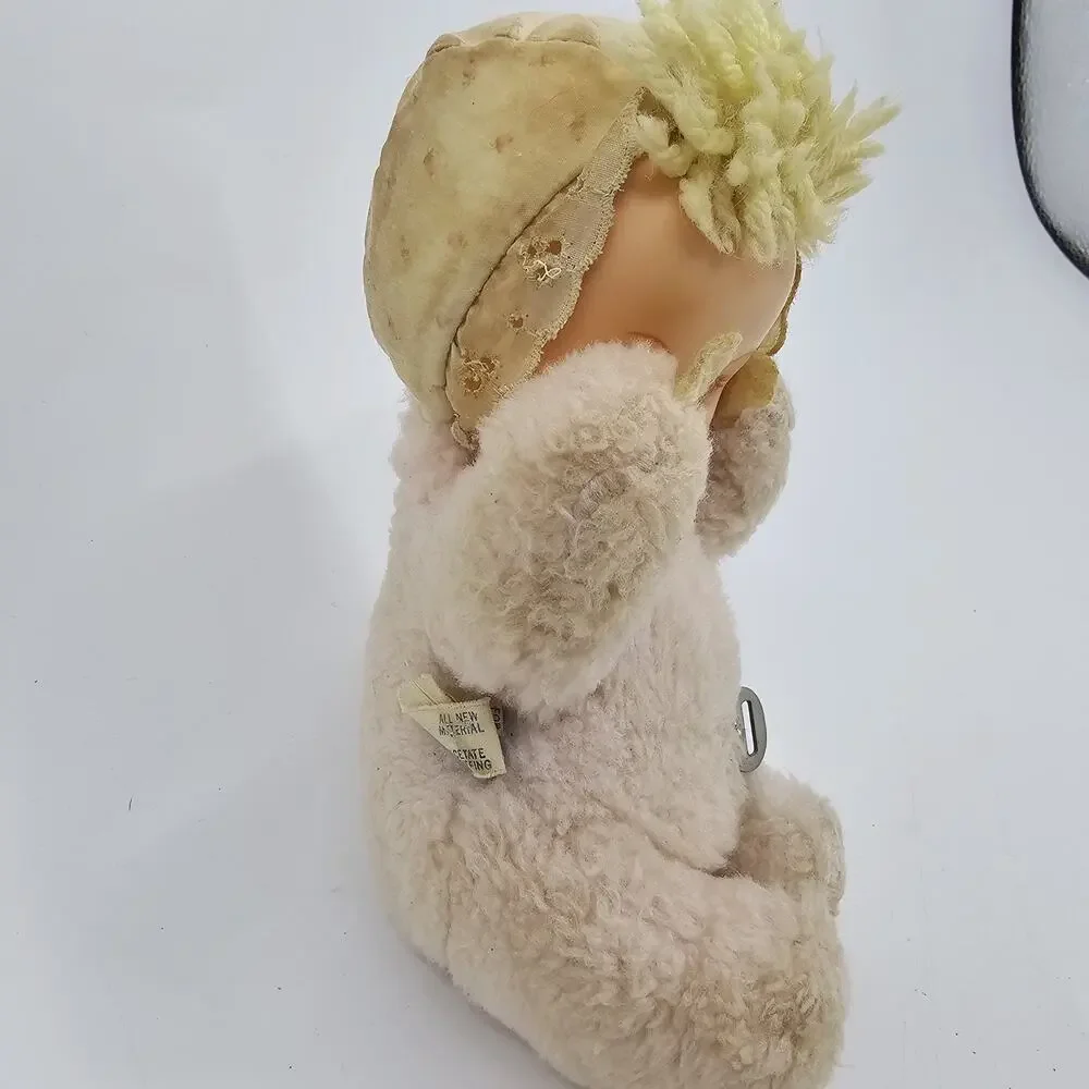 Vintage 1979 Eden Waggie Musical Pink Baby Doll Plush Toy Wind Up Music WORKING
